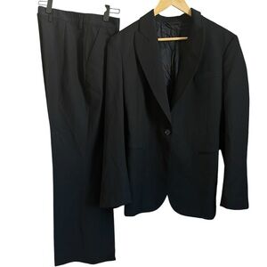 Acne Studios Black Suit Set Wool Blend Blazer Pants Size 38 Tailored
